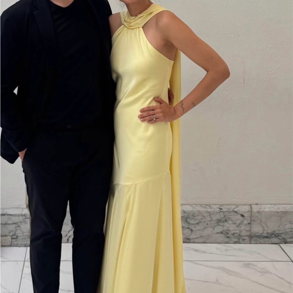 Birdygrey Eileen Matte Satin bridesmaid dress - yellow- size Small